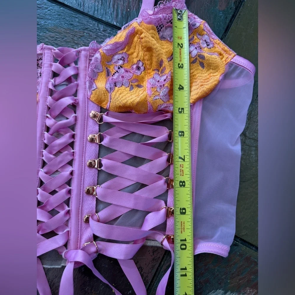Savage X Fenty Pink and Orange Lace-up shape-wear Corset Size 1X